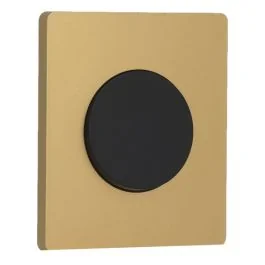 SCHNEIDER Odace Interrupteur va et vient/bouton poussoir noir onyx et plaque simple Architecte laiton