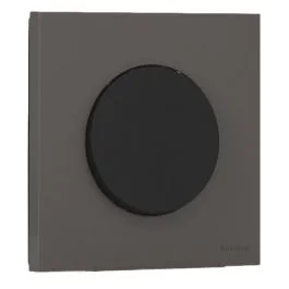 SCHNEIDER Odace Interrupteur va et vient/bouton poussoir noir onyx et plaque simple gris basalte