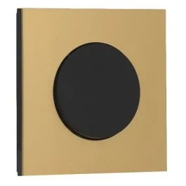 SCHNEIDER Odace Interrupteur va et vient/bouton poussoir noir onyx et plaque simple laiton
