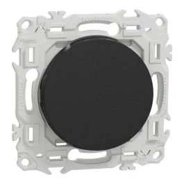 SCHNEIDER Odace Interrupteur va et vient/bouton poussoir noir onyx - S940204