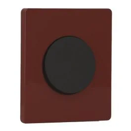 SCHNEIDER Odace Interrupteur va et vient/bouton poussoir noir onyx et plaque simple Architecte sienne émaillé