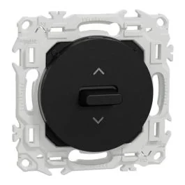 SCHNEIDER Odace Interrupteur/poussoir volets roulants noir onyx - S940208