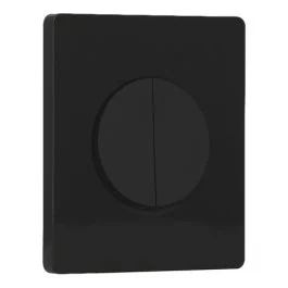 SCHNEIDER Odace Interrupteur double va et vient/bouton poussoir noir onyx et plaque simple Architecte noir émaillé