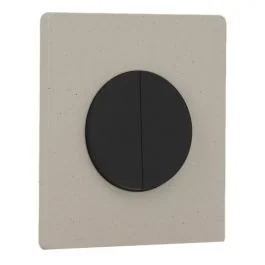 SCHNEIDER Odace Interrupteur double va et vient/bouton poussoir noir onyx et plaque simple Architecte béton