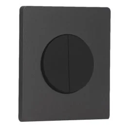SCHNEIDER Odace Interrupteur double va et vient/bouton poussoir noir onyx et plaque simple Architecte perle noire