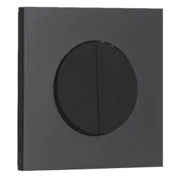 Interrupteur double va et vient/bouton poussoir SCHNEIDER Odace noir onyx et plaque simple perle noire