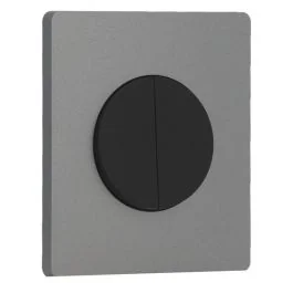 SCHNEIDER Odace Interrupteur double va et vient/bouton poussoir noir onyx et plaque simple titane