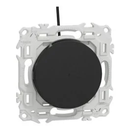 SCHNEIDER Odace Interrupteur va et vient/bouton poussoir à voyant lumineux vert noir onyx - S940263