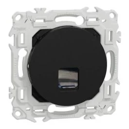 SCHNEIDER Odace Prise RJ45 grade 1 à 2 catégorie 6 UTP noir onyx - S940475