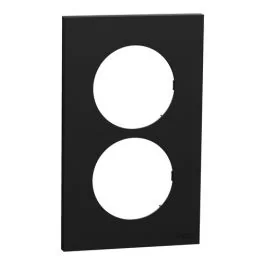 SCHNEIDER Odace Plaque double noir onyx E57 - S940714
