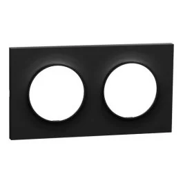 SCHNEIDER Odace Origine Plaque double noir - S949704