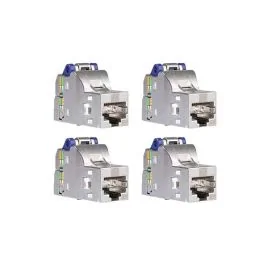 SCHNEIDER Resi9 Connect Lot de 4 connecteurs S-One DPM RJ45 femelle Grade 3TV Cat6A