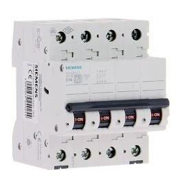 SIEMENS Disjoncteur tétrapolaire 10A courbe C 6kA 400V