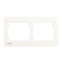 SIEMENS Delta Iris Plaque double horizontale blanc