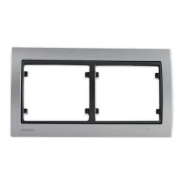 SIEMENS Delta Iris Plaque double horizontale métal alu silver