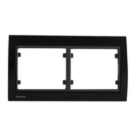 SIEMENS Delta Iris Plaque double horizontale métal noir