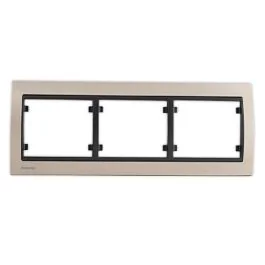 SIEMENS Delta Iris Plaque triple horizontale métal champagne