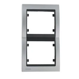 SIEMENS Delta Iris Plaque double verticale métal alu silver