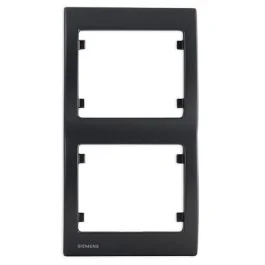 SIEMENS Delta Iris Plaque double verticale métal noir