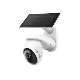 TAPO Caméra de surveillance connectée Wifi extérieure 4K solaire motorisée blanche - TC92 KIT