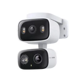 TAPO Caméra de surveillance connectée Wifi intérieure/extérieure double optique 2K motorisée filaire blanche - C246D