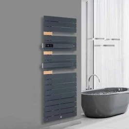 THERMOR Allure 3 virtuose Sèche-serviettes électrique connecté ardoise avec soufflerie 1750W mât à gauche - 483107
