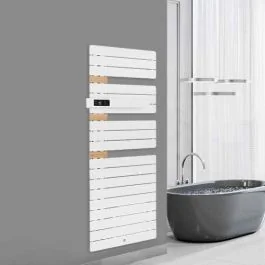 THERMOR Allure 3 classique Sèche-serviettes électrique connecté blanc satin avec soufflerie 1750W mât à gauche - 483244