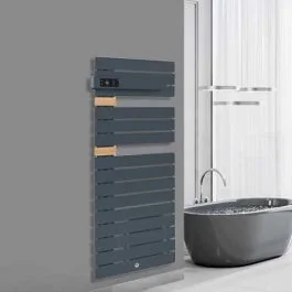 THERMOR Allure 3 classique Sèche-serviettes électrique connecté ardoise avec soufflerie 1500W mât à gauche - 483169
