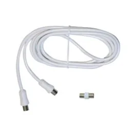 TONNA Cordon TV 9.52mm mâle/mâle avec adaptateur 9.52mm femelle/femelle - 381012