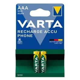 VARTA 2 Piles rechargeables pour téléphone 1,2V AAA/HR03 550mAh - 58397101402