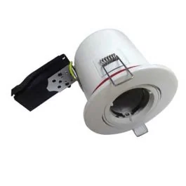 VISION-EL Support de spot BBC rond orientable 100 mm avec douille automatique blanc - 7719