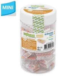 WAGO S221 40 mini bornes de connexion rapide 5 entrées pour fils souples et rigides - 221-415