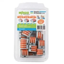 WAGO S222 30 bornes de connexion rapide 2, 3 et 5 entrées pour fils souples et rigides