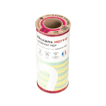Bobine de 100m de fil électrique rigide H07VU vert/jaune 1,5mm² Nexans Mobiway Pop