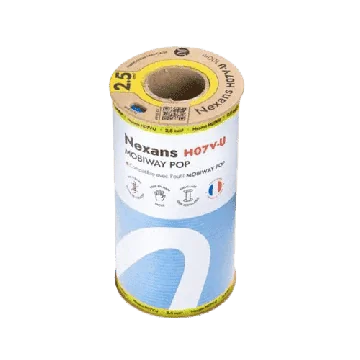 bobine de 100m de fil électrique H07VU 2,5mm² bleu Nexans Mobiway Pop
