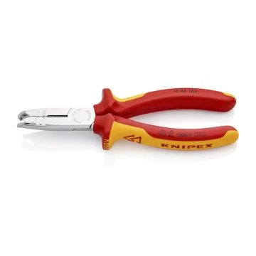 KNIPEX Pince à dégainer isolée 1000V chromée 165mm max. Ø 10mm tranchant avec biseau - 1346165