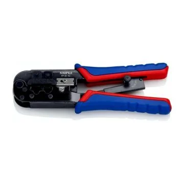 KNIPEX Pince à sertir pour fiches Western RJ11 à RJ45 avec coupe et dénudeur 190mm - 975110