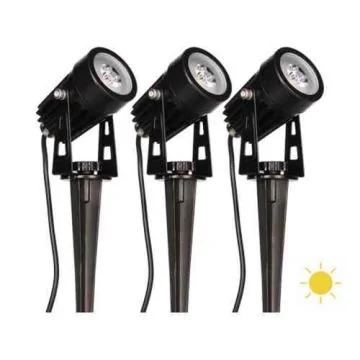 ARLUX Lot de 3 spots LED solaires sur piquet Eklips 4W 280lm 3000K noir - 500530