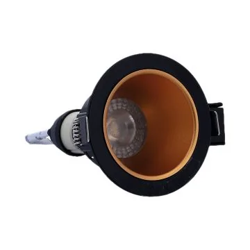 ARLUX Spot LED encastrable Naxos basse luminance GU10 230V 5W 380lm 2700K 88mm noir et or 