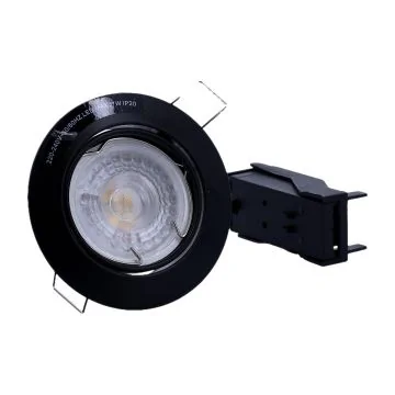 ARLUX Spot LED encastrable et orientable GU10 230V 5W 380lm 2700K 80mm noir 