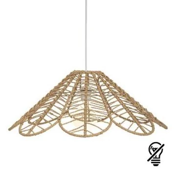 ATMOSPHERA Suspension corde E27 FOLK 230V diametre 58cm bois naturel - 178910