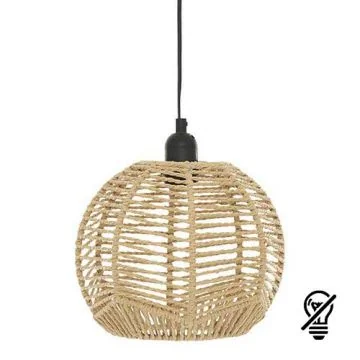 ATMOSPHERA Suspension corde E27 CAREN 230V diametre 24cm bois naturel - 200038
