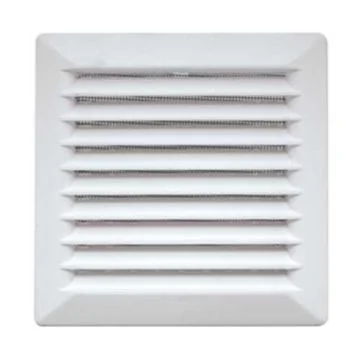AUTOGYRE Grille d'aération PVC à clipser 135x135mm avec moustiquaire blanc - vue de face