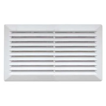 AUTOGYRE Grille d'aération PVC à clipser 304x135mm avec moustiquaire blanc - vue de face