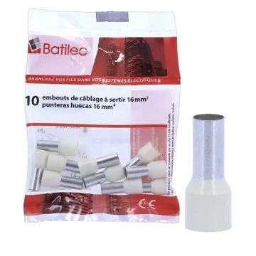 BATILEC Embouts de câblage blancs 16 mm² - Lot de 10 - 045032