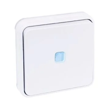EUROHM Oxxo Interrupteur va et vient lumineux étanche complet encastré blanc IP55 - 60889