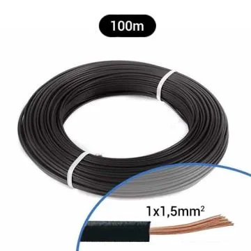 Fil électrique souple H07VK 1.5² noir MIGUELEZ - Couronne de 100m