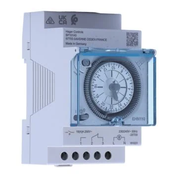 HAGER Interrupteur horaire 16A monophasé électromécanique 1 voie journalier sans réserve 3 module - EHN110