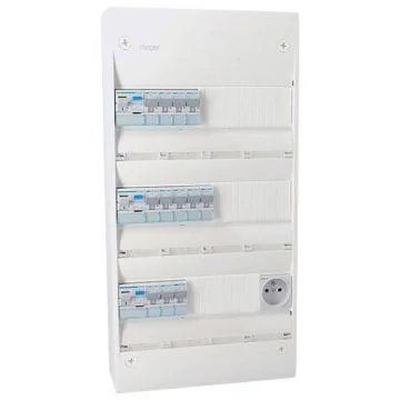 HAGER Gamma Tableau électrique prééquipé auto 3 rangées 3ID 63A 12 disjoncteurs