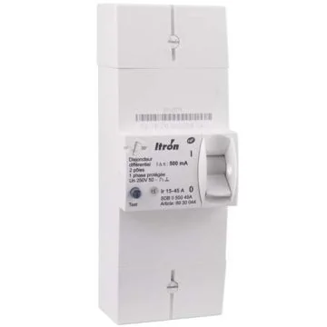 ITRON Disjoncteur d'abonné monophasé 15/45A 500mA différentiel instantané - 400016